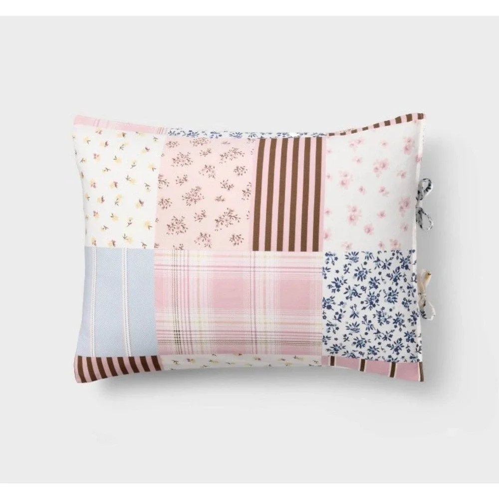 Hollister Target Pink Patchwork Floral Cotton Percale Full Queen Comforter Set